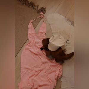Forever 21 Pink Backless Halter Sundress